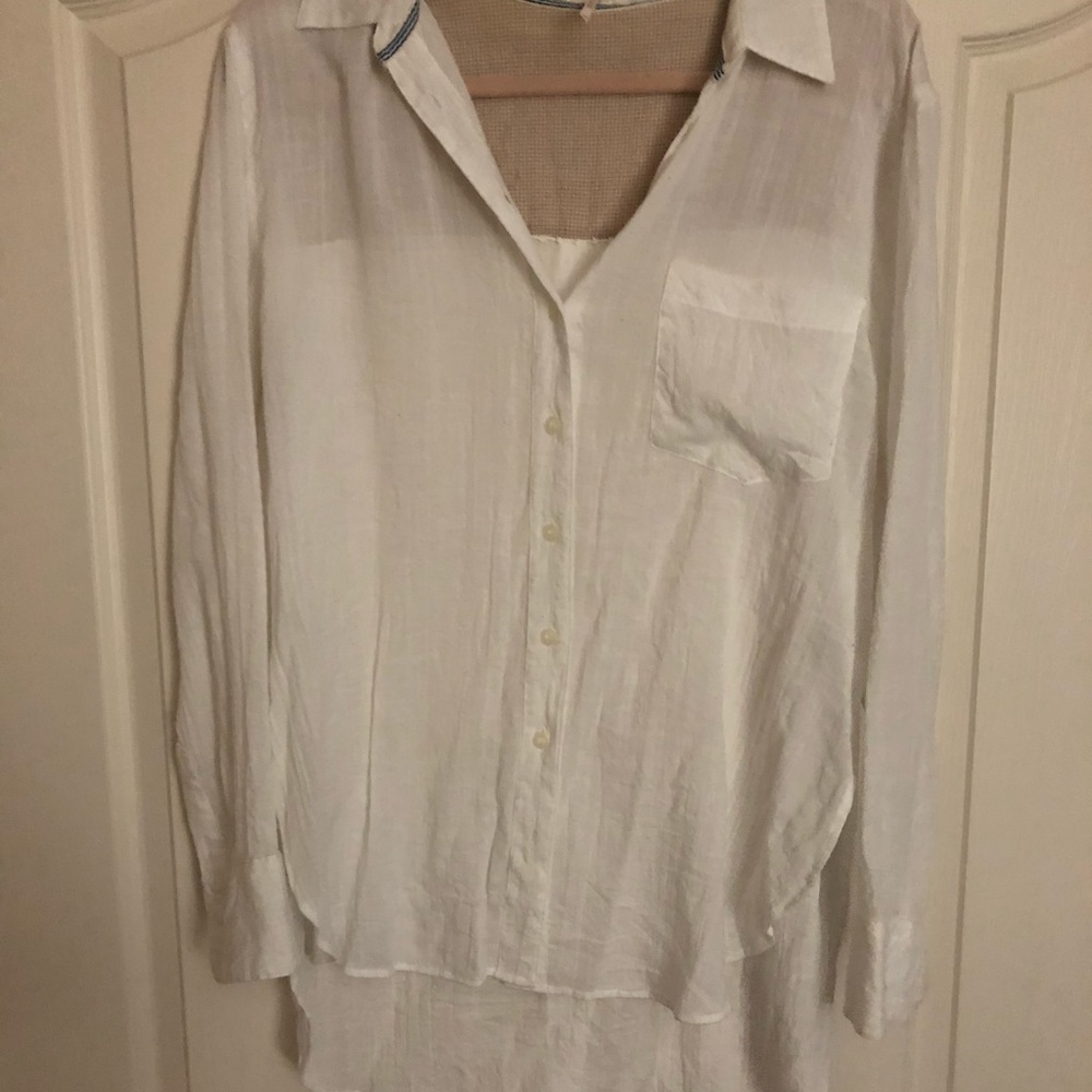 Free People Lightweight long sleeve button down